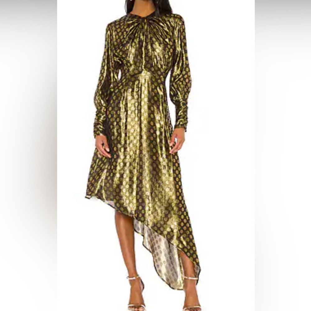 Dodo Bar Or Shimmering Gold Long Sleeve Dress